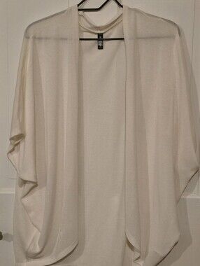 Lock & Love Cream White Cocoon Shrug Open Front Dolman Cardigan 3XL